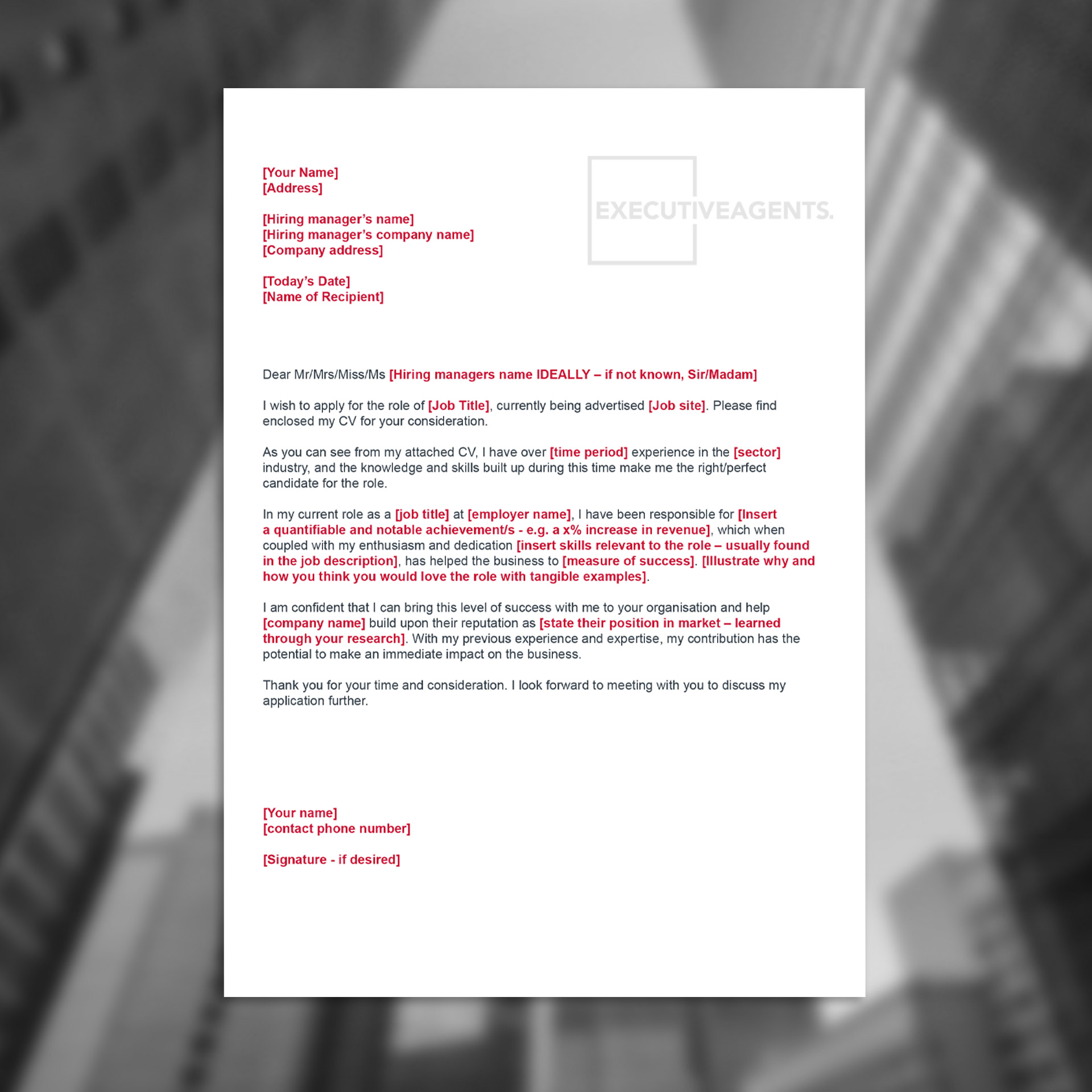 cover letter addressing key selection criteria