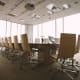 Empty boardroom with large table