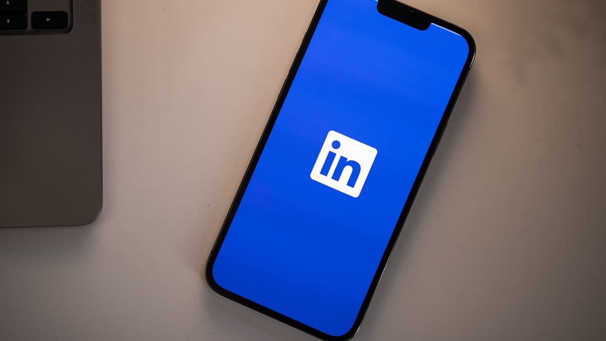 LinkedIn app loading on a smartphone