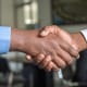 Business handshake between executive recruiter and candidate