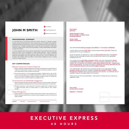 Executive resume and cover letter, delivered within 48 hours